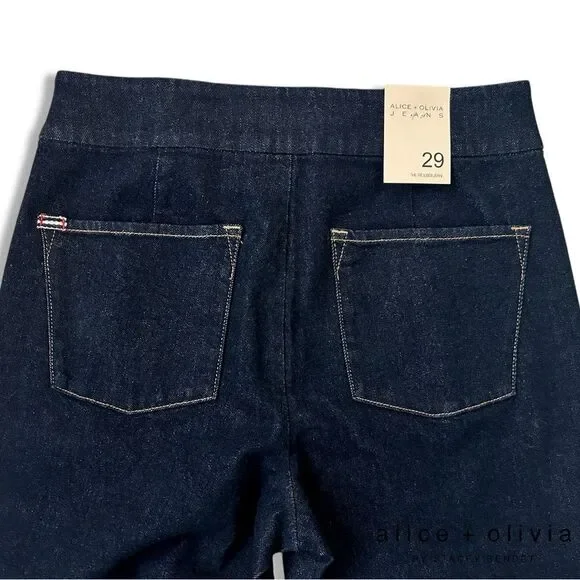 Alice + Olivia **NWT** The Trouser Flared Jean in Dark Rinse Denim
